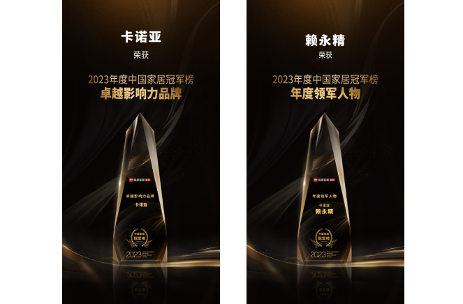 卡諾亞喜獲“卓越影響力品牌”、“年度領(lǐng)軍人物”重磅榮譽